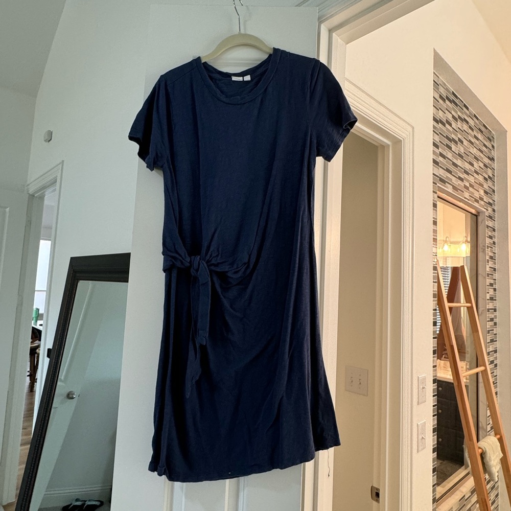 Navy Tshirt dress w/ wrap